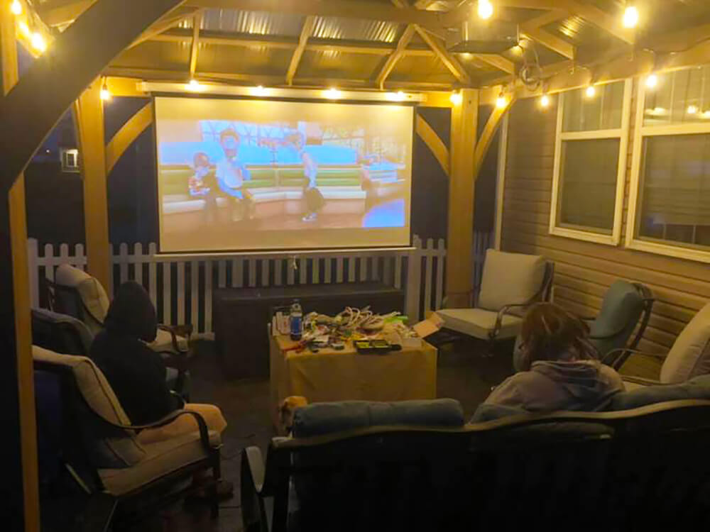 Welcome To My Gazebo Theater, Outdoor Projector Mount Ideas